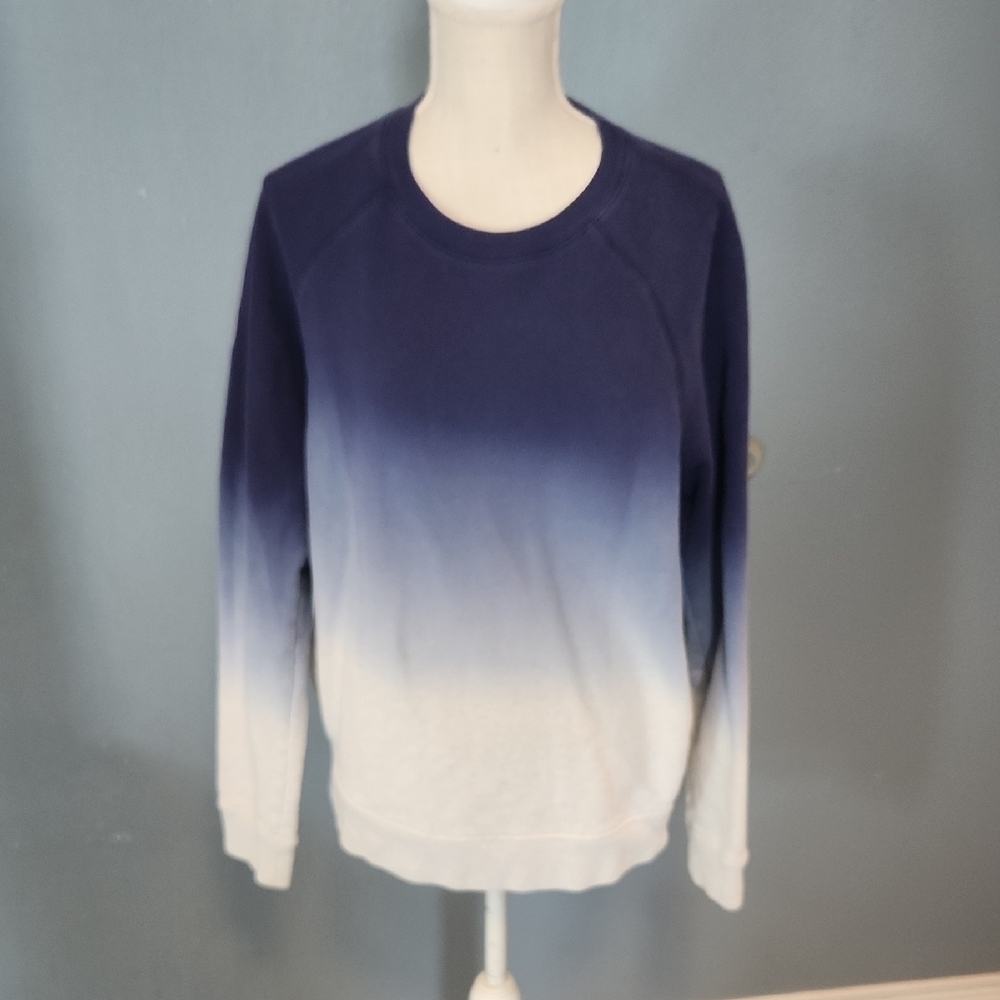 Vince Ombre Crewneck 100% Cotton Thick Terrycloth Sweatshirt Athleisure Minimal